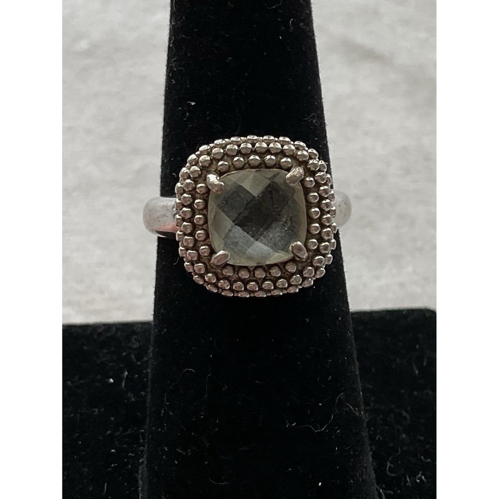 RJC sterling silver ring Size 6 Aquamarine Cushion-cut Vintage Estate
